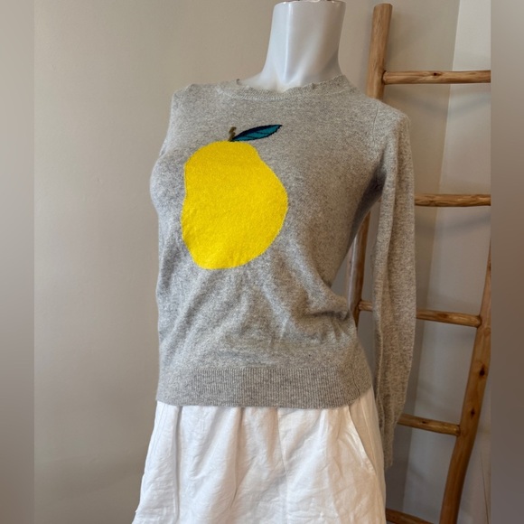 J Crew Womens Size XXS Gray Pear Long Sleeve Wool Rabbit Hair Blend Sweater - Picture 2 of 7
